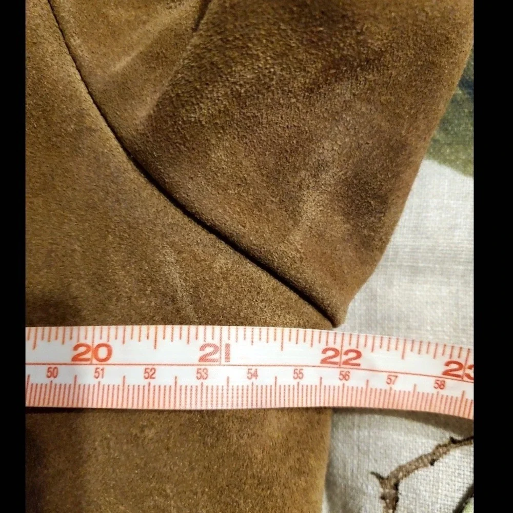 Lakeland Suede Bomber Jacket Tan Sherpa Lined Vintage Hooded Work Coat Mens 38